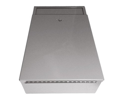 Stainless Steel Wall-Mounted Trash Receptacle with Front Access Door