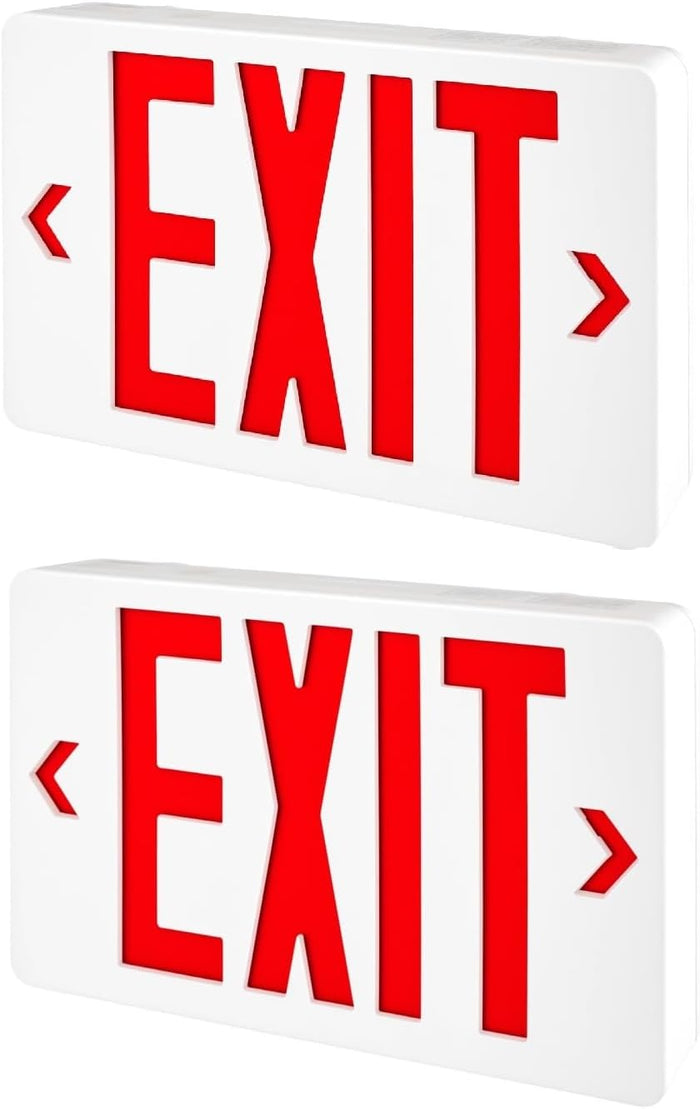 LED Exit Sign with Battery Backup, Double Sided Red Emergency Light, AC 120-277V Hardwired,ETL Listed,Exit Sign for Business,2 Pack