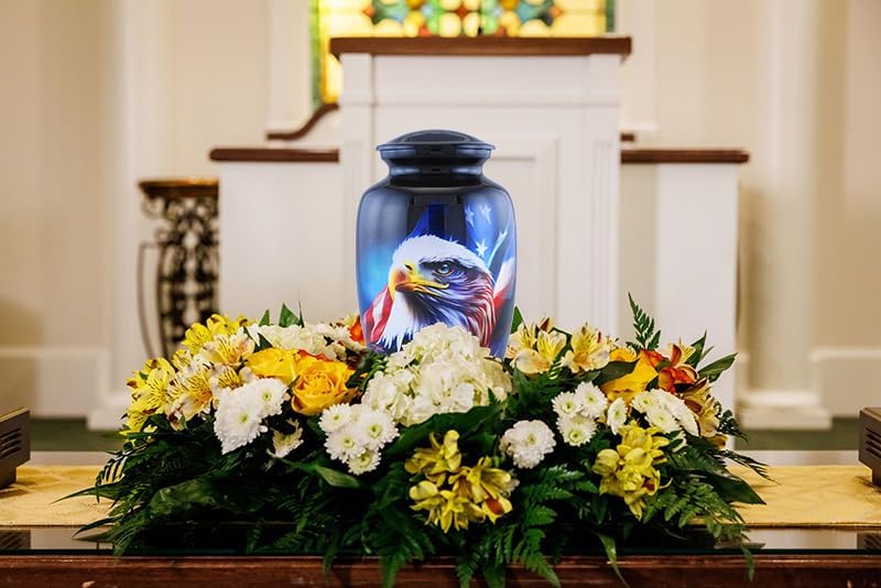 Fishing Cremation Urn for Human Ashes | Adult Cremation Urn for Ashes, Urn for Men & Women, Handmade Funeral Urns with Velvet Bag 200cubic Inch. (Blue, Adult)