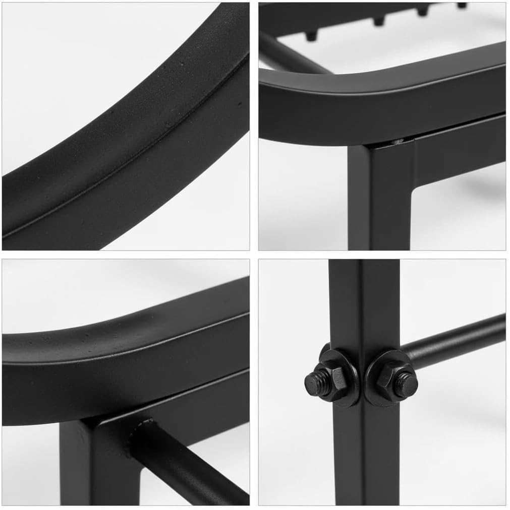 Thornfield 24.5 Inch Curved Firewood Rack, Indoor Outdoor Durable Log Holder, Heavy-Duty Fireplace Wood Storage Rack with 300lbs Load Capacity, Waterproof & Rustproof