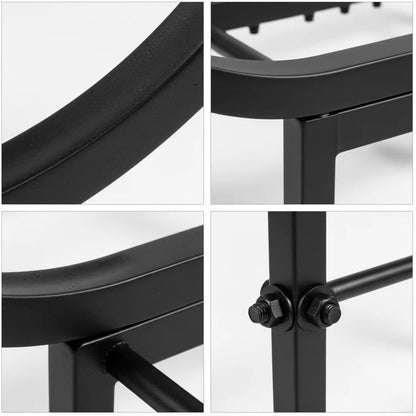 Thornfield 24.5 Inch Curved Firewood Rack, Indoor Outdoor Durable Log Holder, Heavy-Duty Fireplace Wood Storage Rack with 300lbs Load Capacity, Waterproof & Rustproof