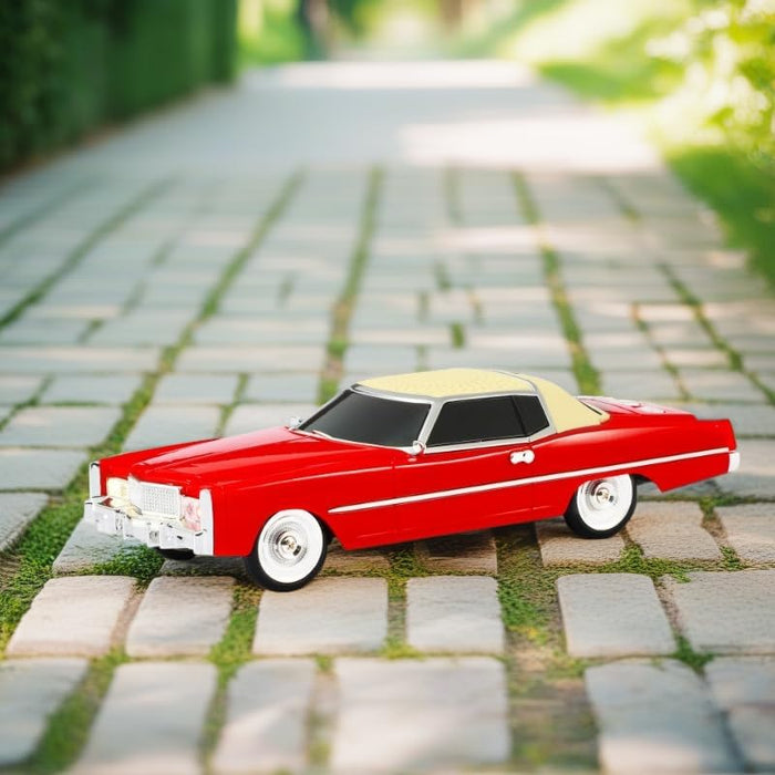 WS-1966 Retro Sedan Bluetooth Car Replica Speaker – HD Stereo, TWS, FM, USB/TF, LED Lights, Type-C – Portable Model Car Speaker with Mic for Office, Outdoors & Gifts(Red)