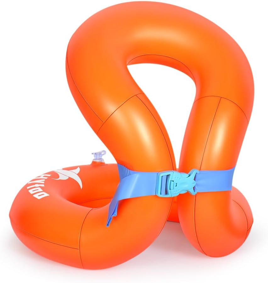 Upgraded Swim Vest Floaties,Inflatable Pool Floats Swimming Ring with Adjustable Safety Buckle,Double Air Bag,Learn to Swim Trainer