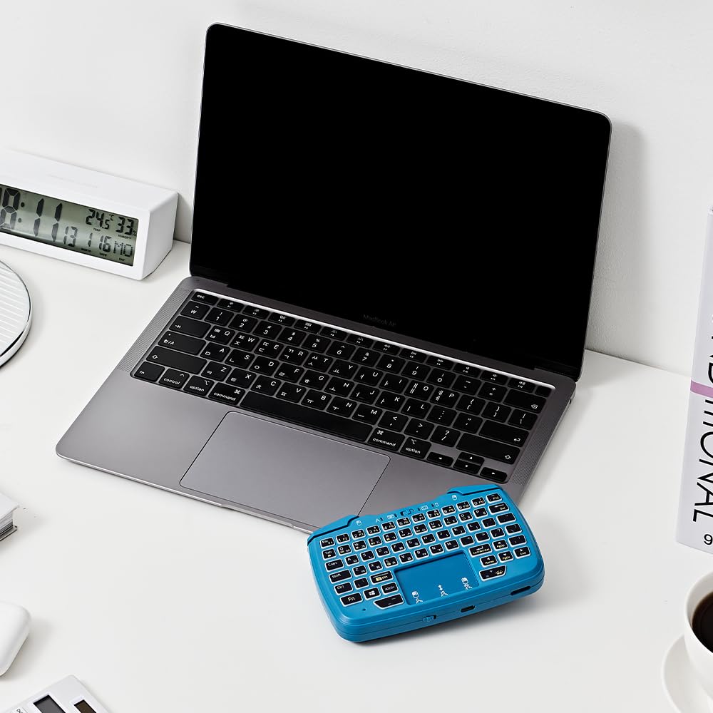 FUNDIAN X1 Bluetooth Game Controller Keyboard Mouse CookieRun Limited Edition, Remote Wireless Controller Compatible with Smartphone, Laptop, Tablet, PC, iPhone, iPad, Nvidia Shield TV, Chromecast with Google TV (Blue_CookieRun_Eng/Kor)