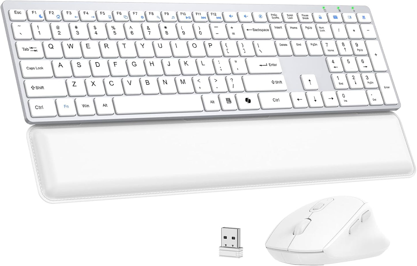 Wireless Keyboard and Mouse Combo, Full Size Silent Ultra Thin Keyboard with Magnetic Wrist Rest, Optical Mouse, 2.4G Lag-Free Cordless Mice Keyboard Set for Computer, Mac, Laptop, PC, Windows Brand: EAYBLLY