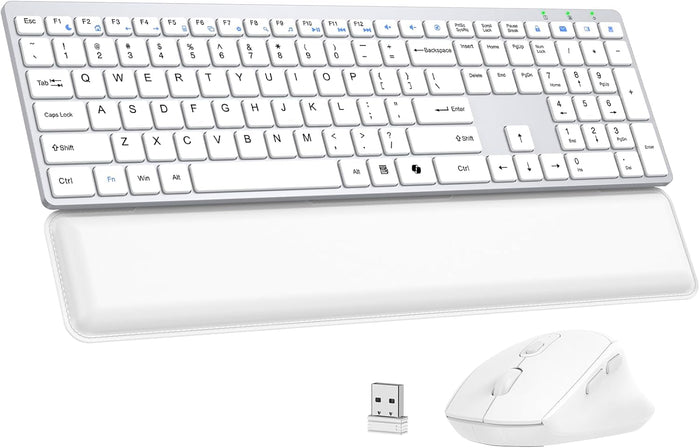 Wireless Keyboard and Mouse Combo, Full Size Silent Ultra Thin Keyboard with Magnetic Wrist Rest, Optical Mouse, 2.4G Lag-Free Cordless Mice Keyboard Set for Computer, Mac, Laptop, PC, Windows Brand: EAYBLLY