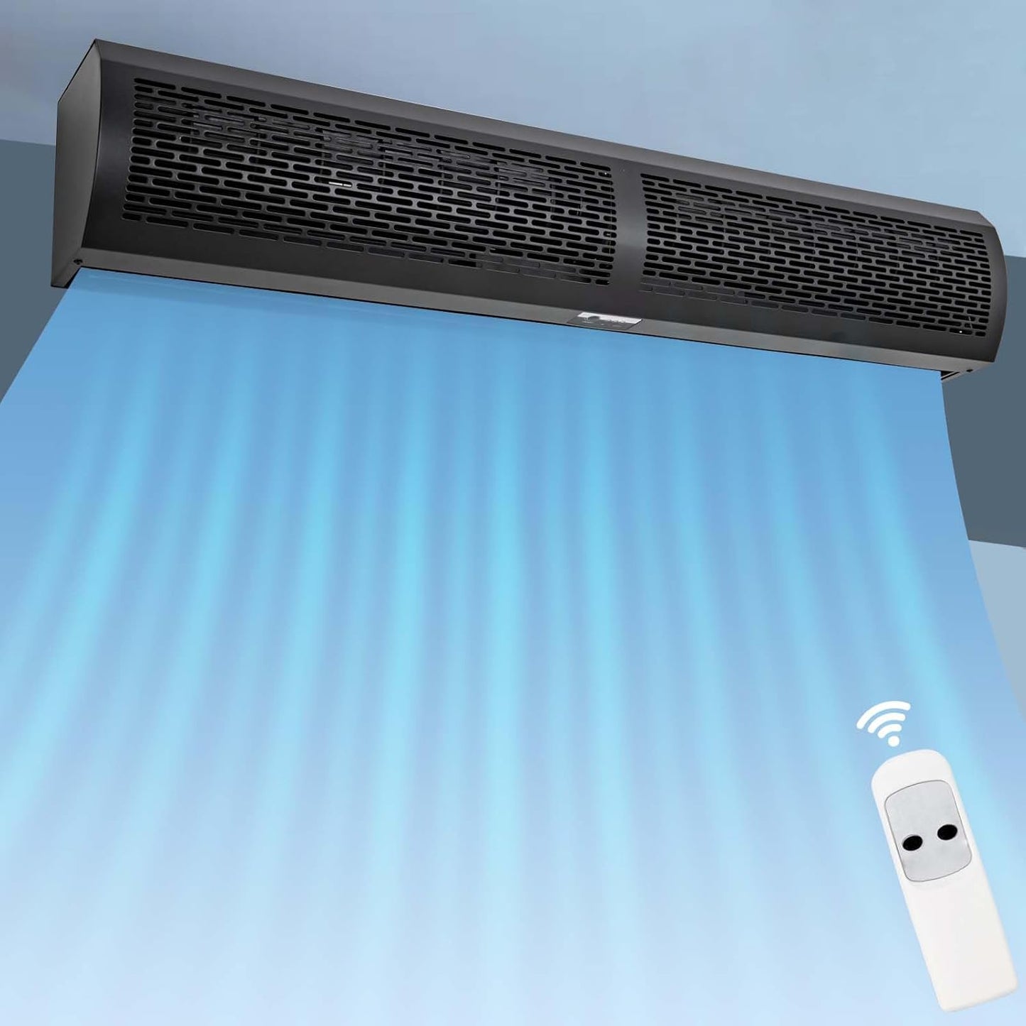 Air Curtain Black 36 Inch 2 Speeds Remote Control Air Curtain Super Power,Door Blower to Keep Flies Out,Magnetic Door Switch Air Curtains for Doors Commercial,Household Unheated,All-copper wire motors