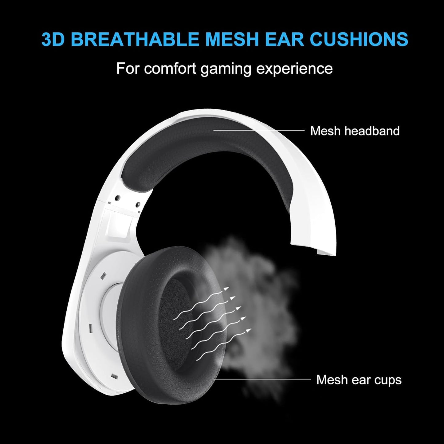 FOXXRAY BAL-67 Gaming Headset for PC, PS4, PS5, Xbox, Surround Sound Headphone with Noise Canceling Microphone, 50MM Dynamic Drivers, Wired 3.5mm Audio Jack, Breathable Mesh Ear Cushions - White