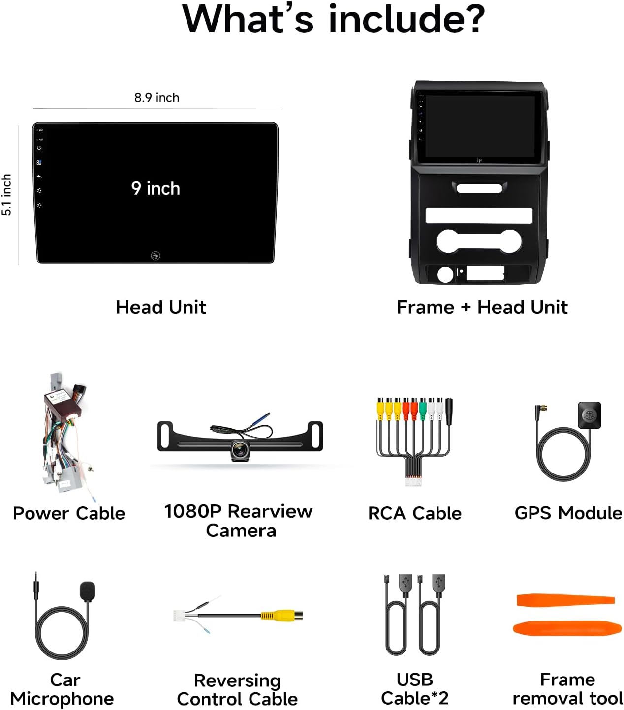 9 Inch Android Car Radio Stereo for Ford F150 2009-2012 - Wireless CarPlay & Android Auto, 5G WiFi GPS Navigation, Bluetooth Touchscreen with Backup Camera