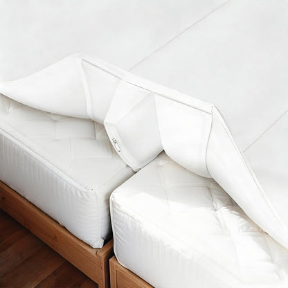 Bed Bridge Twin to King Mattresses Converter, Sheet-Style Beds Gap Filler with Removable Sponge, Machine Washable Connector for Family Room or Hotel, Mattress Gap Foam Filler King Size Bed 78"x 75"