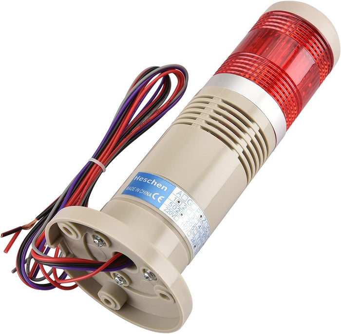 Heschen Tower Stack Light 24V DC Industrial Red LED Alarm Warning Flashlight