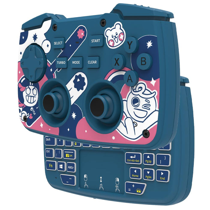 FUNDIAN X1 Bluetooth Game Controller Keyboard Mouse CookieRun Limited Edition, Remote Wireless Controller Compatible with Smartphone, Laptop, Tablet, PC, iPhone, iPad, Nvidia Shield TV, Chromecast with Google TV (Blue_CookieRun_Eng/Kor)