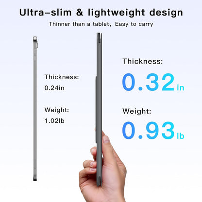 for iPad Air 11-inch Case with Keyboard (M3/M2, 2025/2024), Ultra-Thin & Lightweight, Safe Pencil Buckle, Rechargeable Magnetic Detachable Keyboard for iPad Air 11"/Air 5th/4th 10.9", Grey