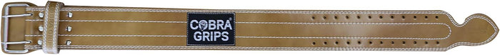 Weight Power Lifting Belt 4” Wide Cobra Grips Best Premium Genuine Leather Belt for Men & Women Adjustable Weightlifting Back Support (Brown, Medium 32"-40")