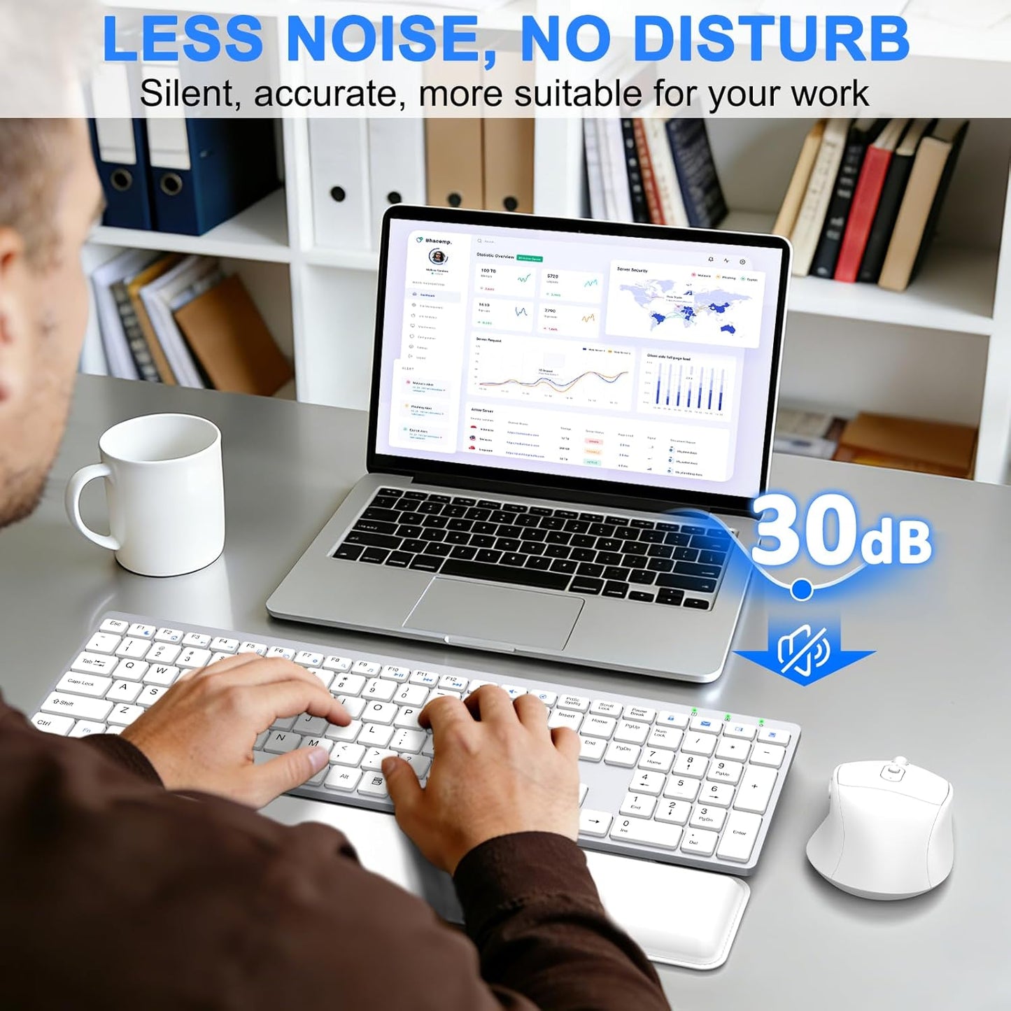 Wireless Keyboard and Mouse Combo, Full Size Silent Ultra Thin Keyboard with Magnetic Wrist Rest, Optical Mouse, 2.4G Lag-Free Cordless Mice Keyboard Set for Computer, Mac, Laptop, PC, Windows Brand: EAYBLLY