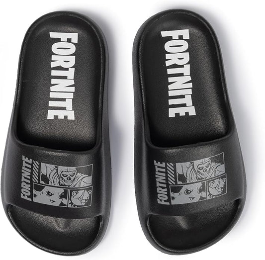 Fortnite Pool Slides Kids Sandals for Boys & Girls - Youth Pool Beach Water Shoes, Quick Dry Slip On Sizes 11/12 13/1 2/3 Summer Outdoor Footwear