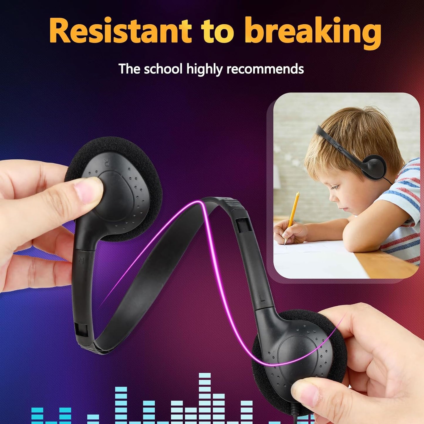 USB C Headphones Bulk 12 Pack for Classroom School Kids,USB Type C Headphones Class Set Compatible with Pad Smartphones (Black)