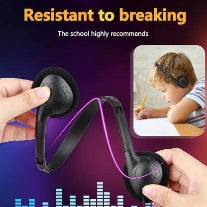 USB C Headphones Bulk 12 Pack for Classroom School Kids,USB Type C Headphones Class Set Compatible with Pad Smartphones (Black)