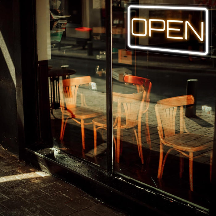 ATOLS 16" x 9" Open Neon Signs, Battery or USB Powered LED Neon Open Sign with USB Plug &13.1‘’ Extension Cord for Business Window, Open Sign Led for Bars, Stores, Coffee Shop, Hotel, Restaurant,Salon