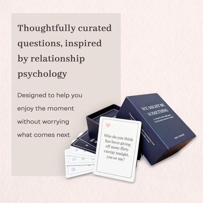 We Might Be Something | Romantic Date-Night Card Game for First Dates and New Couples | Conversation and Chemistry Deck for Early Dating | Great Gift for New Daters