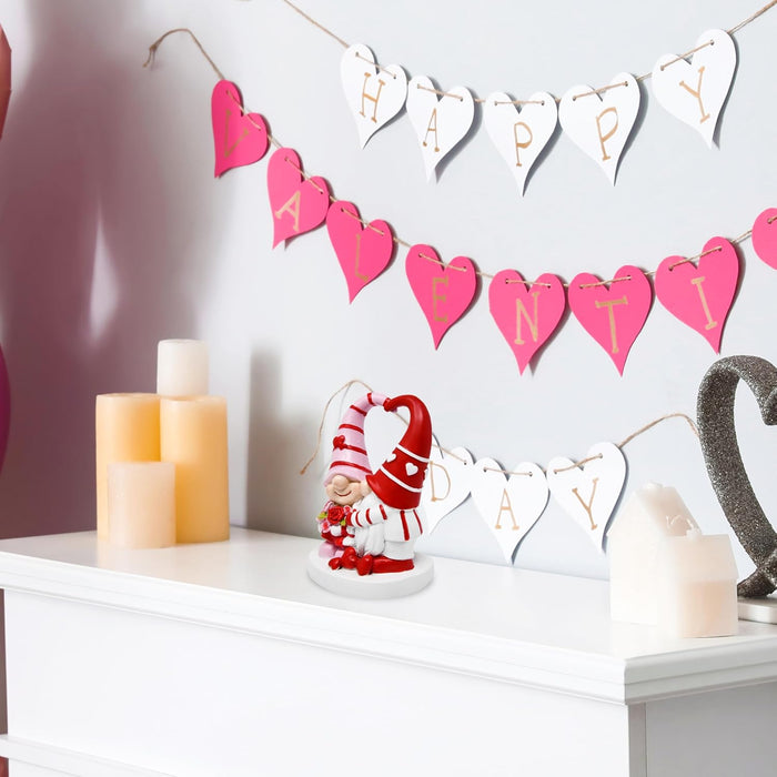 Gift Boutique Valentines Gnomes Decor - Valentine Gnome Figurines Decorations for Home Table Ornaments Sweet Valentines Gifts for Him Her