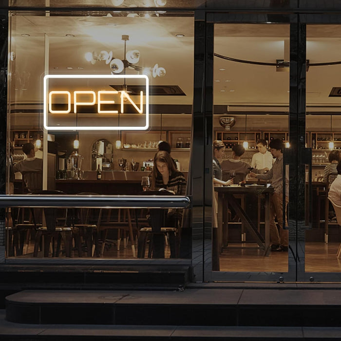 ATOLS 16" x 9" Open Neon Signs, Battery or USB Powered LED Neon Open Sign with USB Plug &13.1‘’ Extension Cord for Business Window, Open Sign Led for Bars, Stores, Coffee Shop, Hotel, Restaurant,Salon