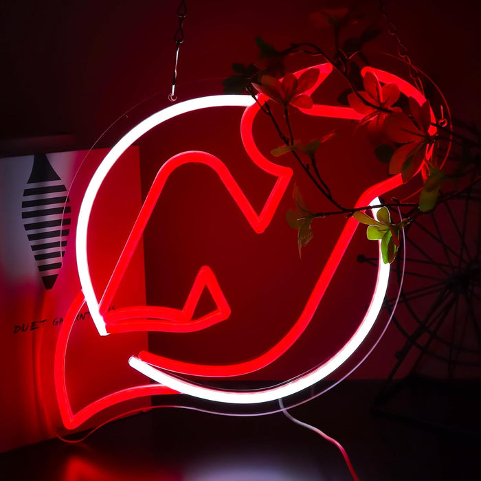 Hockey Neon Sign Dimmable Sport Team Neon Light for Man Cave Party Bar Decoration,LED Neon for Parties, Dorms, Game Room Decor ，Christmas Birthday Gift 12.2 * 12.9inch