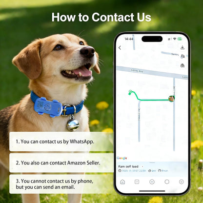 GPS Tracker for Dogs & Cats Pet GPS Location Tracker with Smart Alerts & Location History Geo-Fence Real-Time Waterproof iOS & Android Subscription Required （5-Day Free Trial）