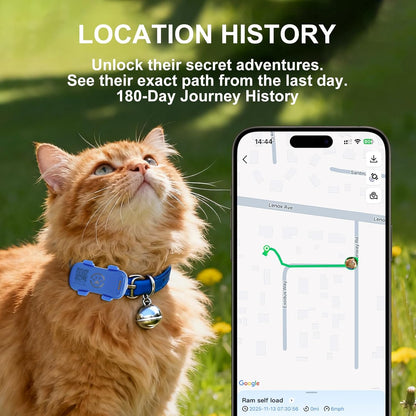 GPS Tracker for Dogs & Cats Pet GPS Location Tracker with Smart Alerts & Location History Geo-Fence Real-Time Waterproof iOS & Android Subscription Required （5-Day Free Trial）
