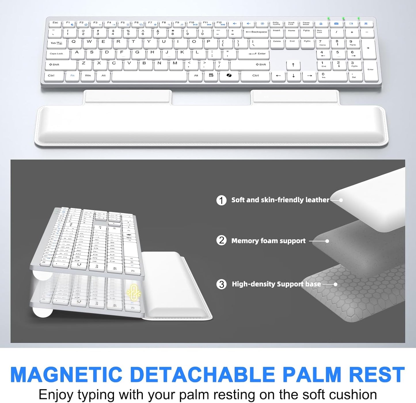 Wireless Keyboard and Mouse Combo, Full Size Silent Ultra Thin Keyboard with Magnetic Wrist Rest, Optical Mouse, 2.4G Lag-Free Cordless Mice Keyboard Set for Computer, Mac, Laptop, PC, Windows Brand: EAYBLLY