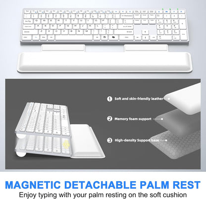 Wireless Keyboard and Mouse Combo, Full Size Silent Ultra Thin Keyboard with Magnetic Wrist Rest, Optical Mouse, 2.4G Lag-Free Cordless Mice Keyboard Set for Computer, Mac, Laptop, PC, Windows Brand: EAYBLLY