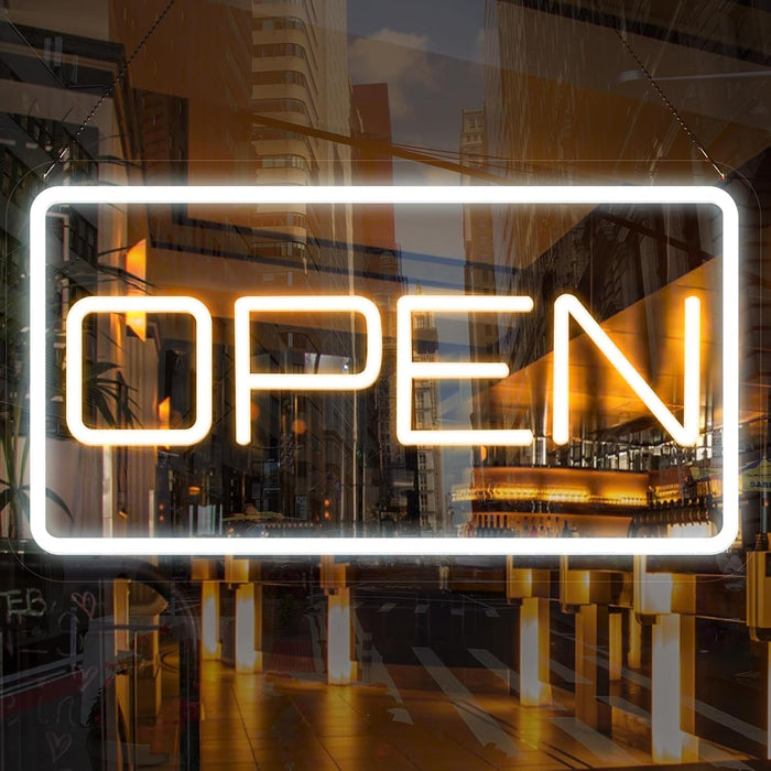 ATOLS 16" x 9" Open Neon Signs, Battery or USB Powered LED Neon Open Sign with USB Plug &13.1‘’ Extension Cord for Business Window, Open Sign Led for Bars, Stores, Coffee Shop, Hotel, Restaurant,Salon