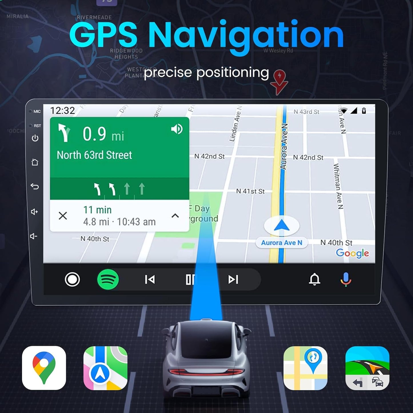 4Core Car Radio for Subaru Forester WRX Impreza 2014 2015: Wireless CarPlay&Android Auto with 9" HD Touchscreen Bluetooth WiFi GPS FM Suitable for Harman Kardon Systems 1080 Backup Camera SWC