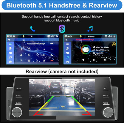 Single Din Car Radio Wireless CarPlay Wireless Android Auto, 5 Inch Touchscreen Car Stereo Head Unit with Mirror Link, GPS Navigation, USB/Bluetooth, FM Radio