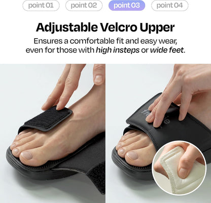 BALLOP Dr. Carering Acupressure Massage Slides Sandals for Women, Beginner Friendly Gentle Pressure, Indi Pink, US Size 6, Wide, Formal, Rocker Bottom Sole, Arch Support, Lightweight, Adjustable Velcro