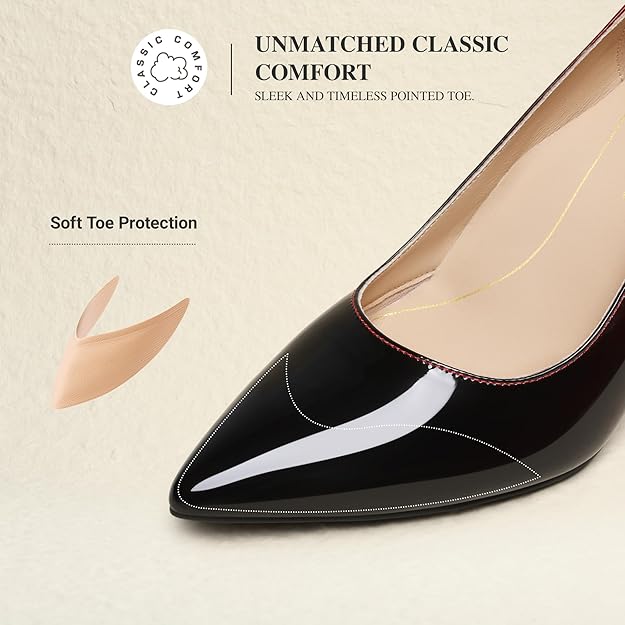 DREAM PAIRS Women's High Heels Pump Closed Pointed Toe Slip On Stiletto Dress Shoes Fashion Wedding Bridal Work Office Comfortable Pumps Shoes