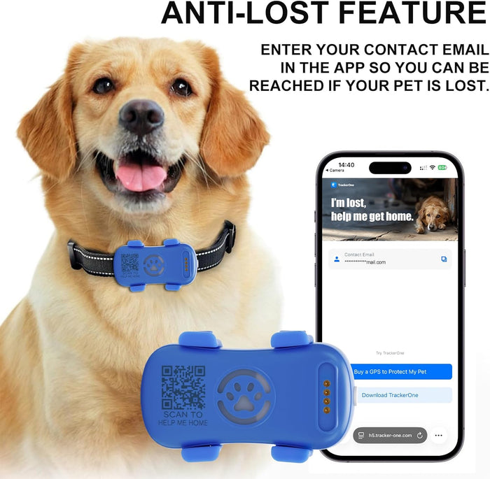 GPS Tracker for Dogs & Cats Pet GPS Location Tracker with Smart Alerts & Location History Geo-Fence Real-Time Waterproof iOS & Android Subscription Required （5-Day Free Trial）