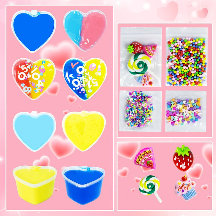 Valentine's Day Mini Slime Kit, Confetti,Foam, Butter Slime, DIY Craft Kits, Stress Relief Toys,Valentine Gifts for Kids, Party Favors for Kids