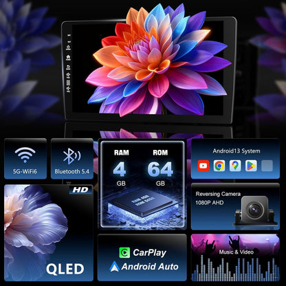 for Upgraded 10.2 Chevrolet Silverado 2007-2013 Tahoe GMC Sierra Yukon Radio, 5G-WiFi6 Wireless CarPlay Android Auto QLED Car Stereo/AM/FM/Airplay/1080P (4Ram+64Rom-HD)