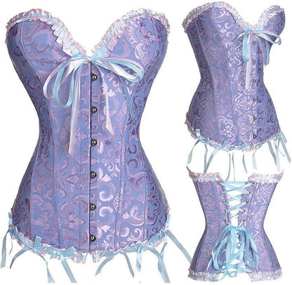 Michellecmm Women Lace-up Corsets Crisscross Bustier Top Lingerie Sexy Shapewear Over bust Body shaper Under bust Plus Size