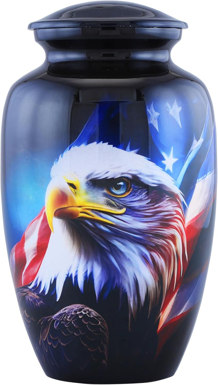 Fishing Cremation Urn for Human Ashes | Adult Cremation Urn for Ashes, Urn for Men & Women, Handmade Funeral Urns with Velvet Bag 200cubic Inch. (Blue, Adult)