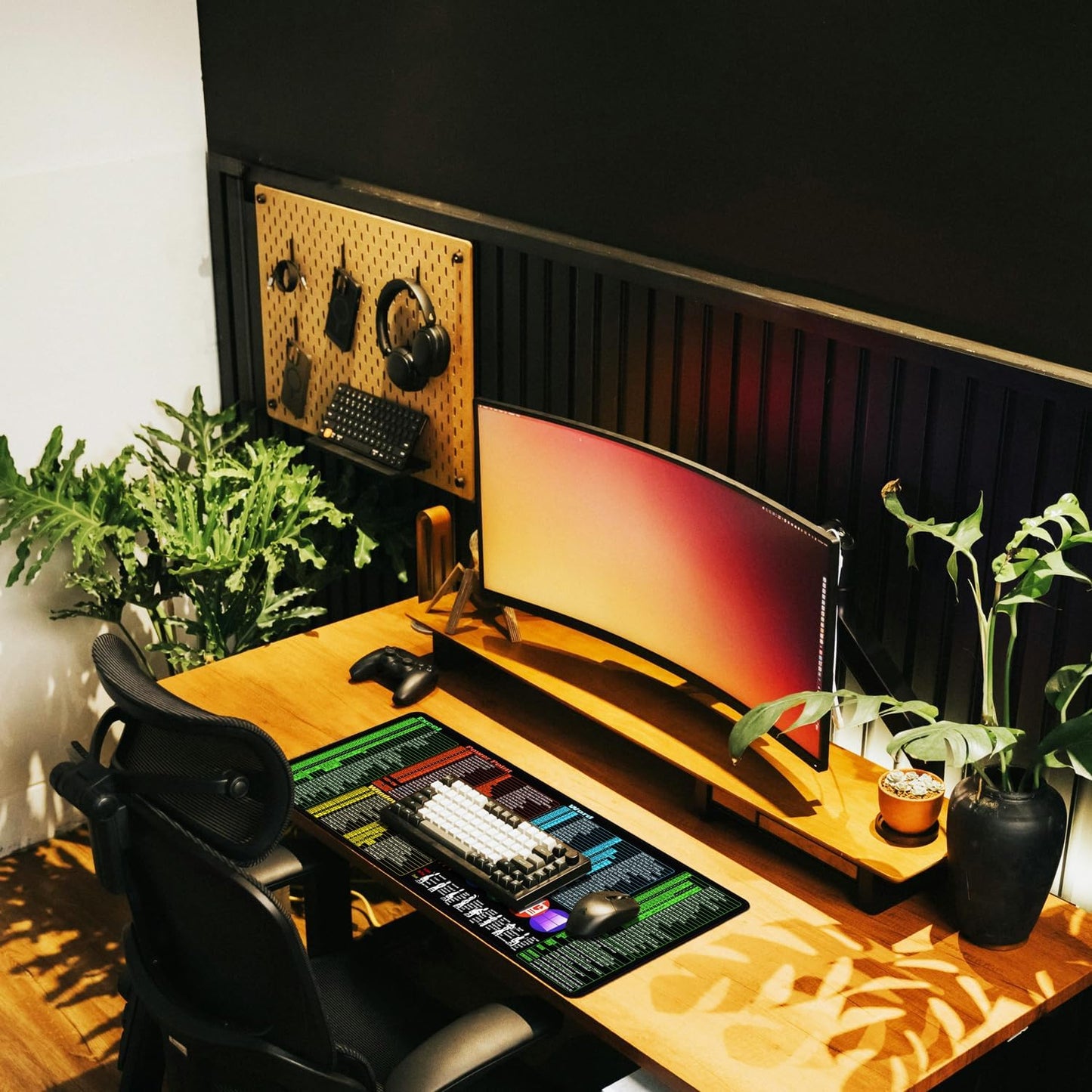 Excel Shortcuts Large Mouse Pad, 31.5 x 15.7 in Gaming Extended Mousepad with Stitched Edge, Non-Slip Rubber Base Water Resist Keyboard Pad for Office Game Home XXL, Word Excel PPT