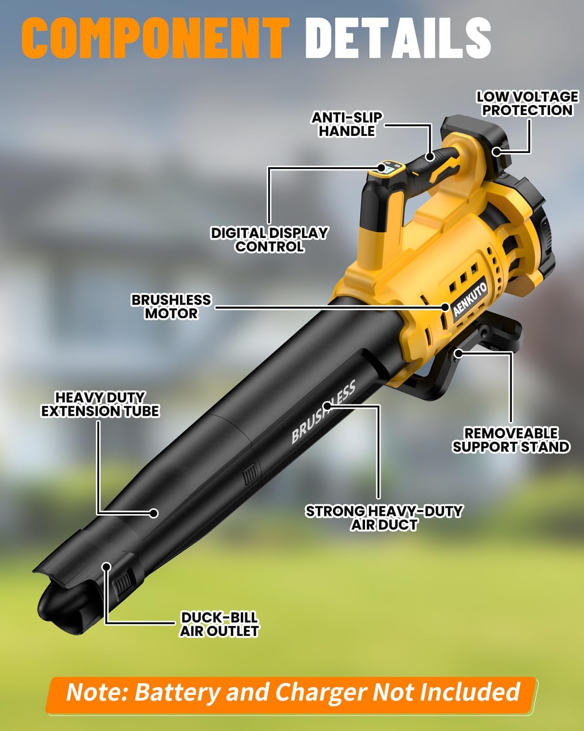 480 CFM Cordless Blower for DeWalt 20V - 6-Speed Brushless