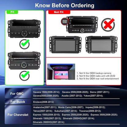 for Upgraded 10.2 Chevrolet Silverado 2007-2013 Tahoe GMC Sierra Yukon Radio, 5G-WiFi6 Wireless CarPlay Android Auto QLED Car Stereo/AM/FM/Airplay/1080P (4Ram+64Rom-HD)