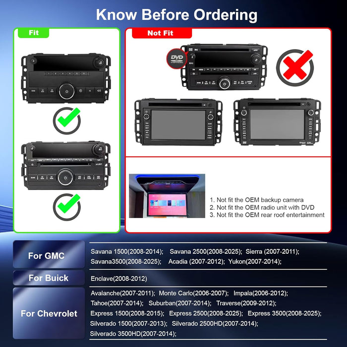 for Upgraded 10.2 Chevrolet Silverado 2007-2013 Tahoe GMC Sierra Yukon Radio, 5G-WiFi6 Wireless CarPlay Android Auto QLED Car Stereo/AM/FM/Airplay/1080P (4Ram+64Rom-HD)