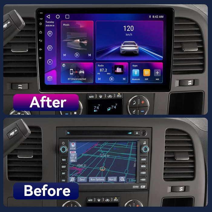 10.2" Android 13 Car Radio Stereo for Chevy Silverado 2007-2013 GMC Sierra Yukon, Plug and Play Head Unit, Support CarPlay & Android Auto, FM/AM Radio