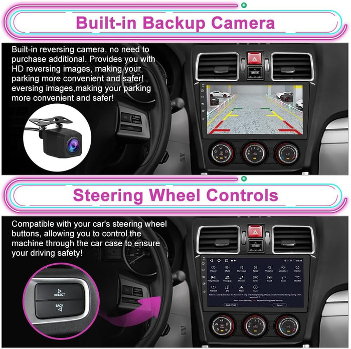 Car Stereo Radio for Subaru Forester 2015-2018 with Wireless CarPlay & Android Auto, 2GB+64GB Android 13, 9" Touchscreen with Backup Camera HD GPS Navigation, Bluetooth 5.0, WiFi, FM/AM, DSP