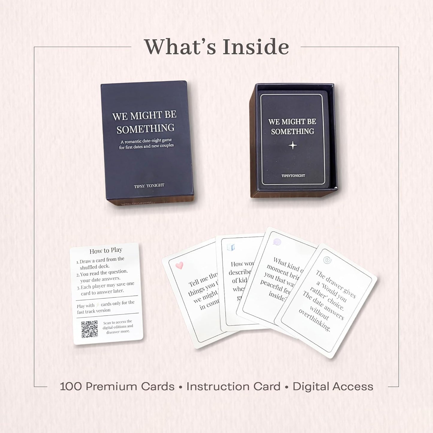 We Might Be Something | Romantic Date-Night Card Game for First Dates and New Couples | Conversation and Chemistry Deck for Early Dating | Great Gift for New Daters
