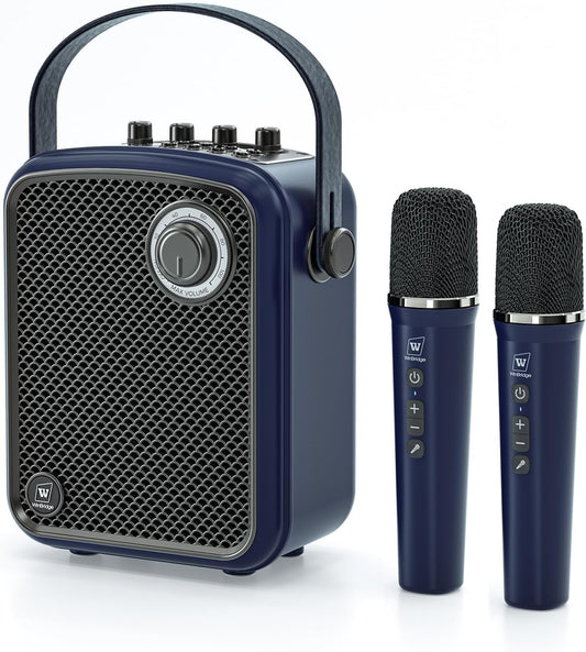 Wireless Voice Amplifier with 2 Wireless Microphones,Microphones and Speaker Set,Teacher Microphones for Singing,Karaoke Machine for TV,Portable PA System for Events Supports TF/USB/AUX S100 Pro