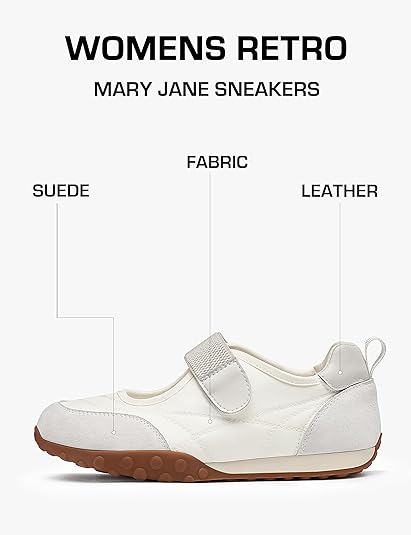 Womens Retro Mary Jane Sneakers Lightweight Comfortable Slip On Walking Shoes Non Slip Work Business Casual Footwear Womens Fashion Ballet Sneakers